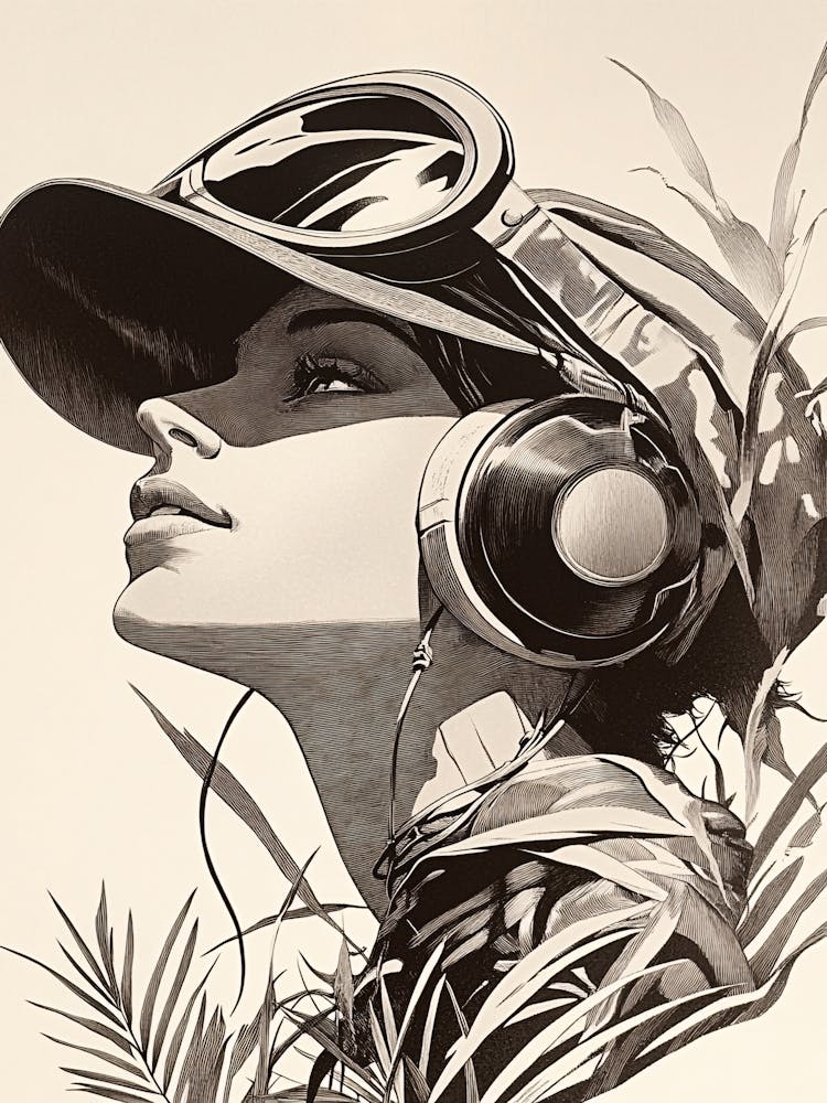 Girl With Headphones 5