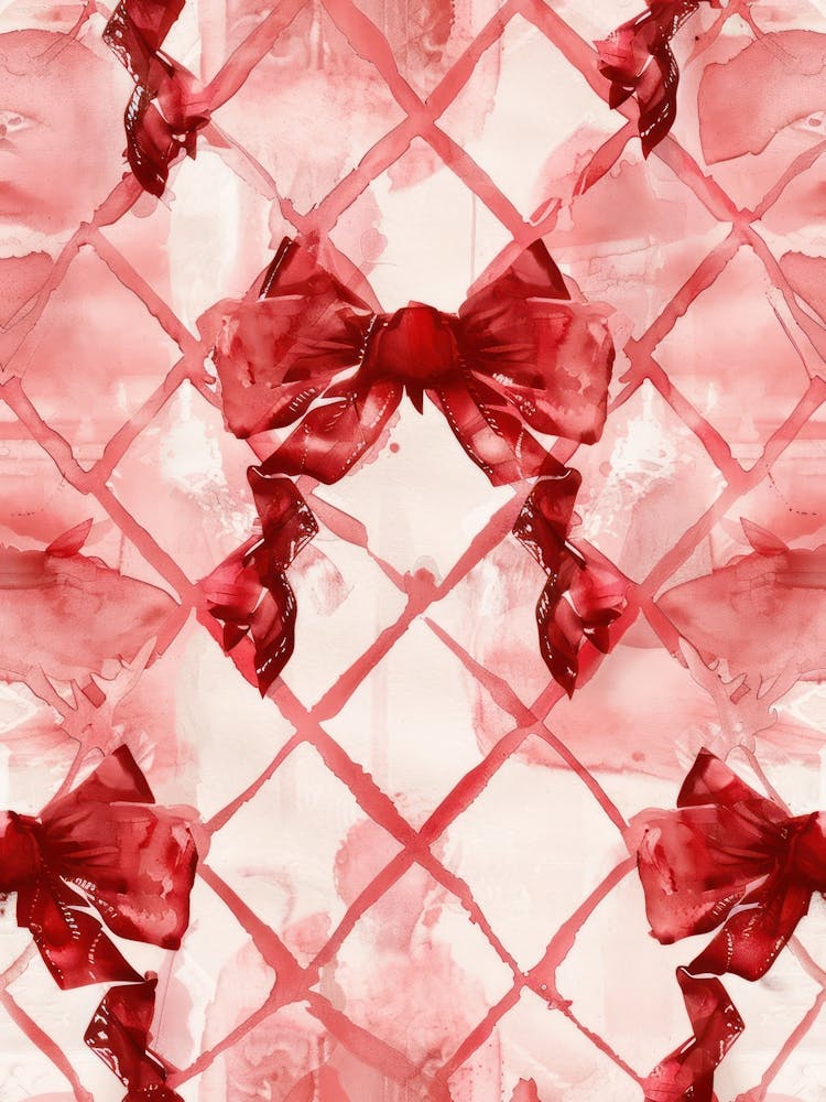 Dark Red Bows 3 Pattern