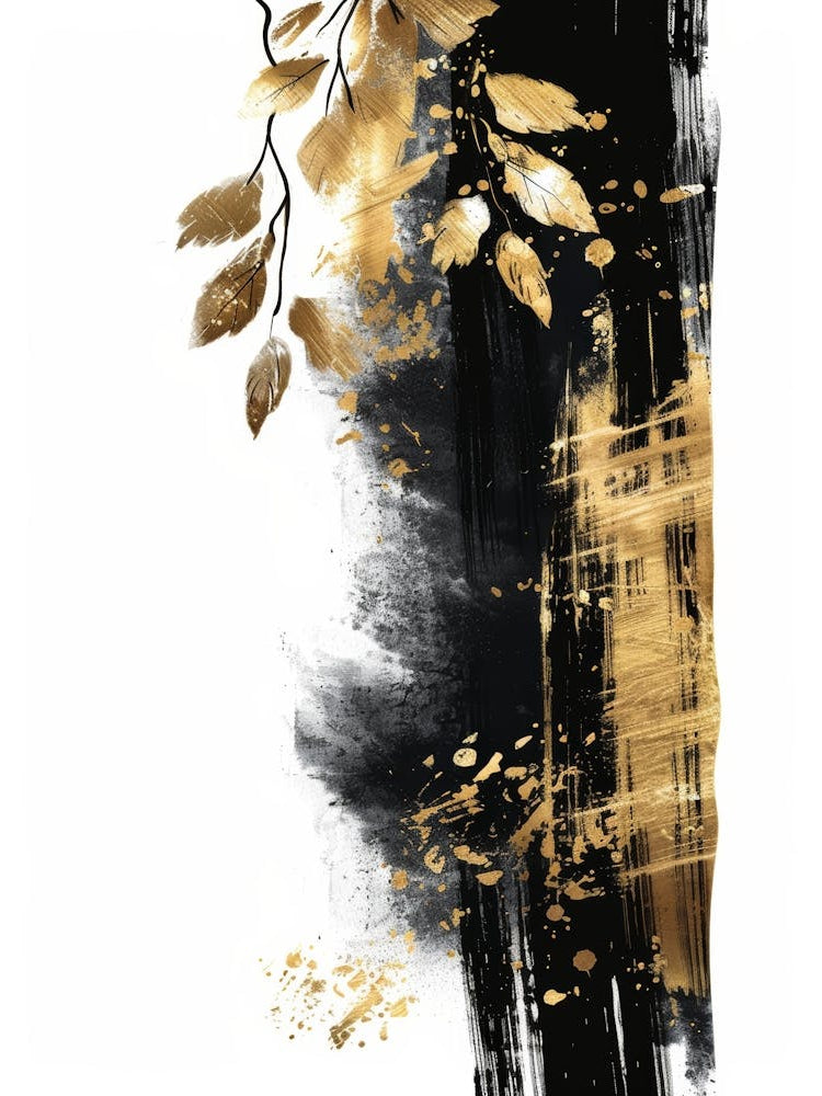 Gold Leaves Canvas Print 2