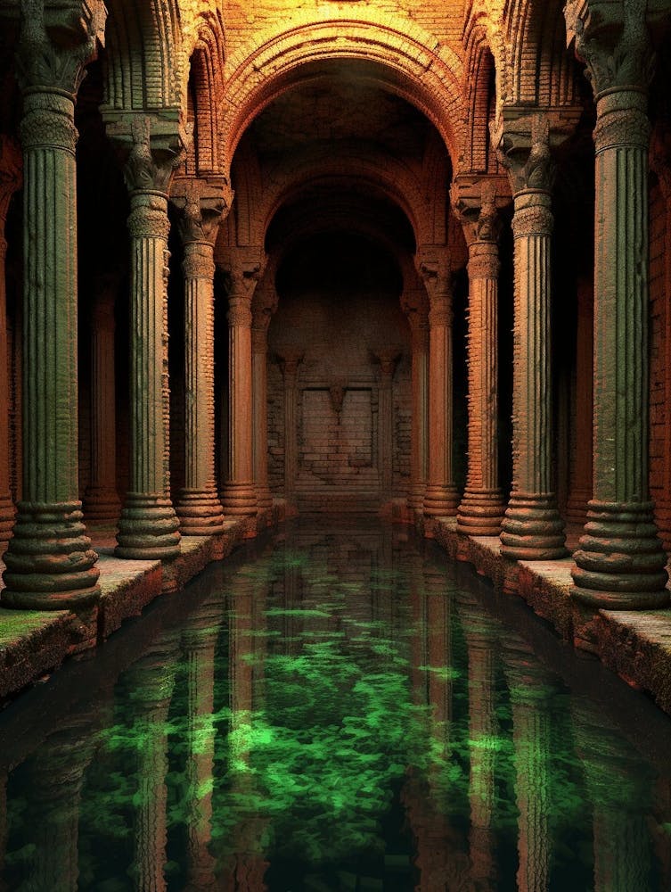 Basilica Cistern Yerebatan Sarnc Pixel Art 7