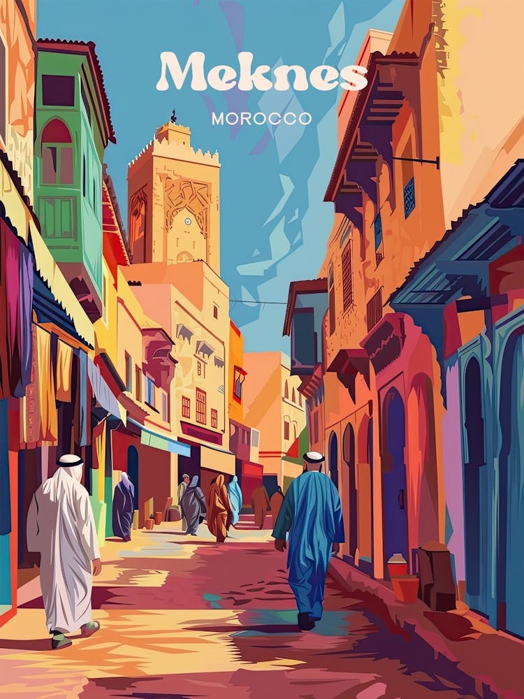 Meknes Marokko Historische Kunstillustration