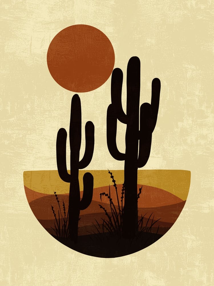 Cactus And Sunset