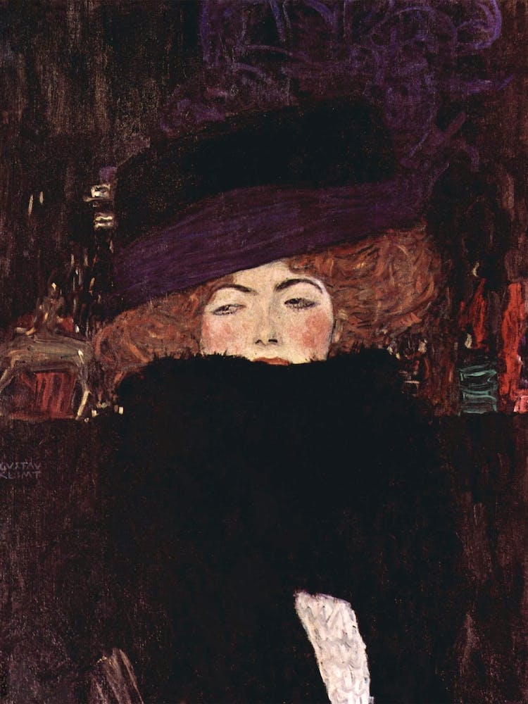Dame Mit Hut Und Federboa, Gustav Klimt