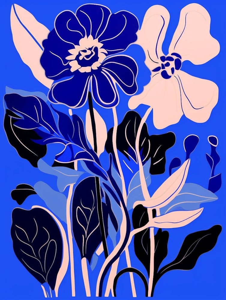 Blue Flower Illustration Orchid 1
