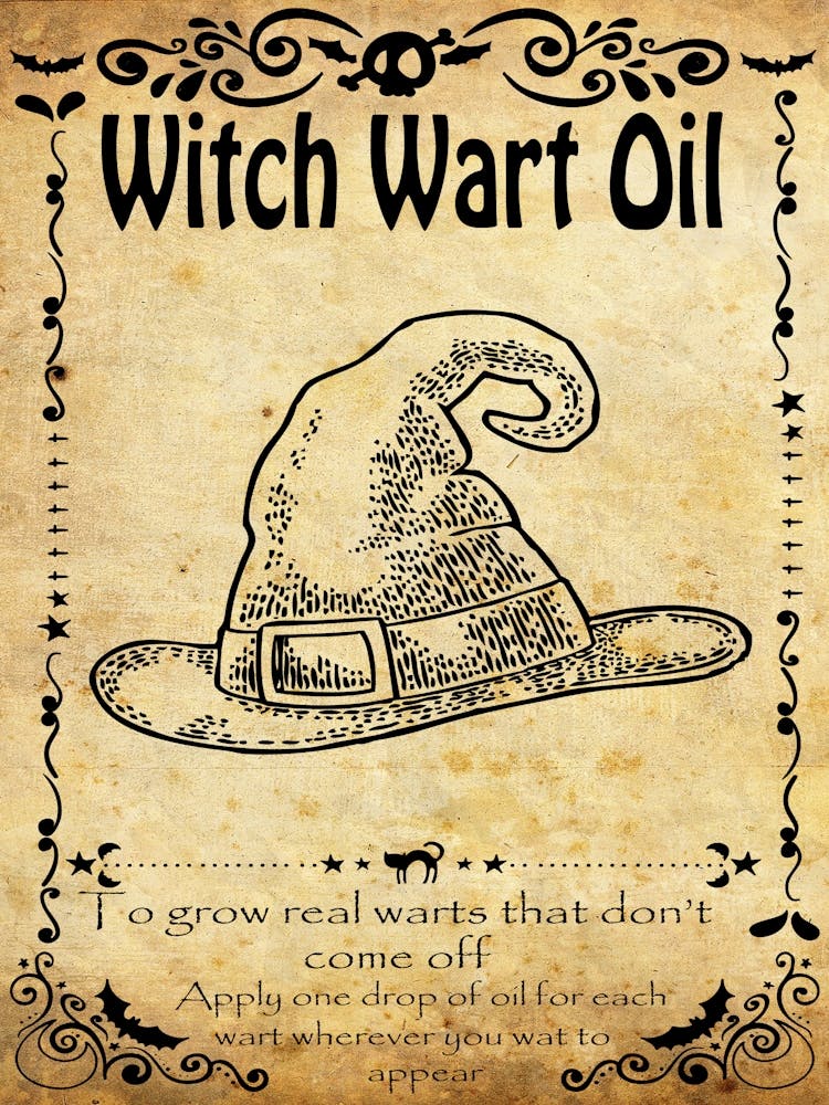Witch Wart Oil, Affiche d'Halloween