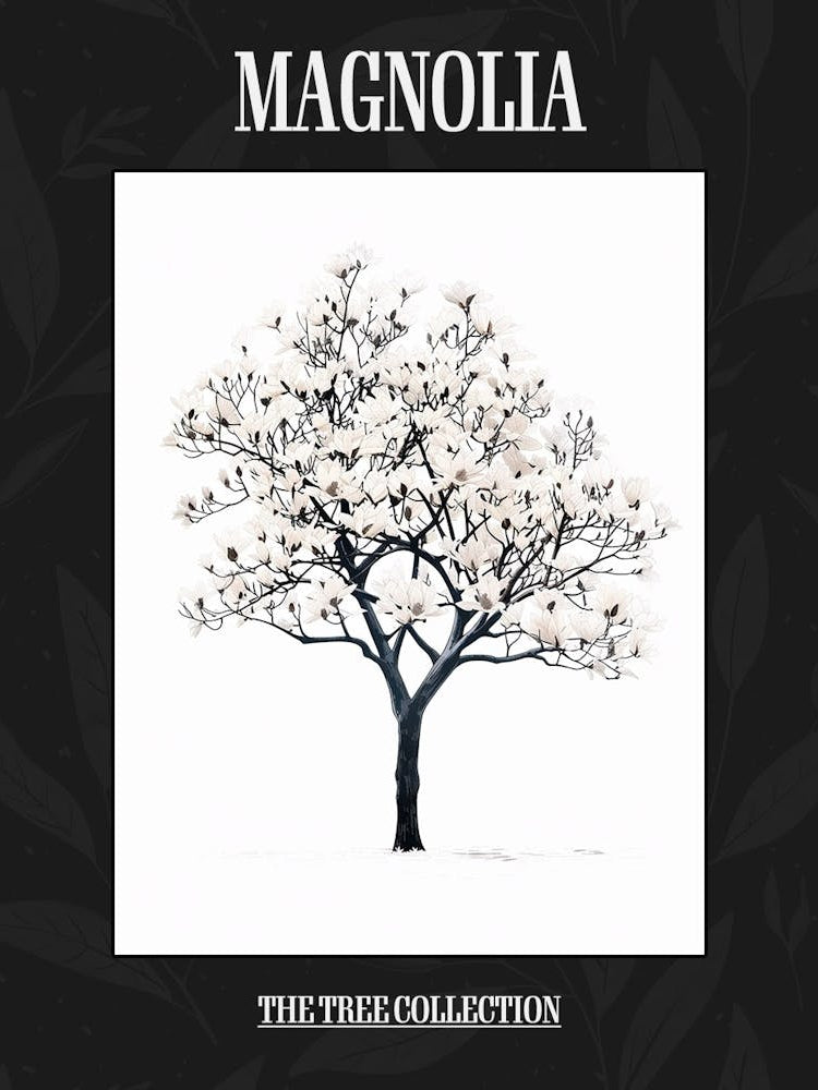 Magnolia Tree Pixel Illustration 4 Poster
