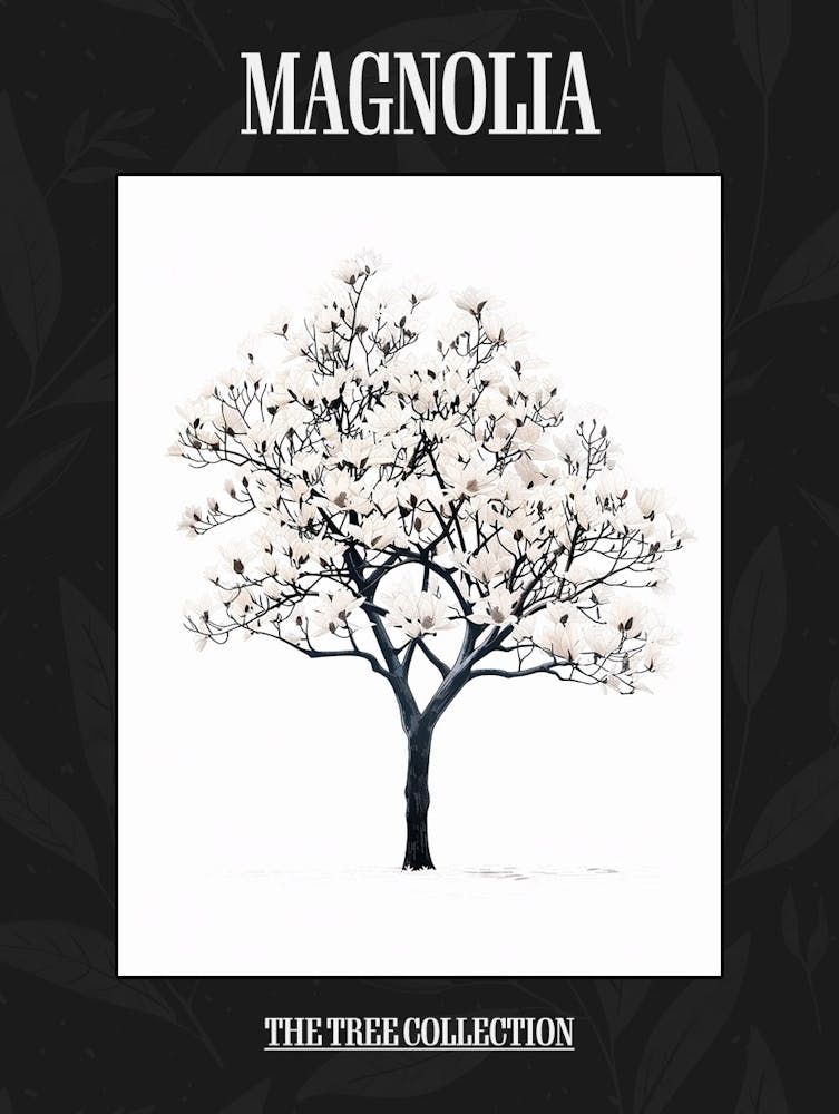Magnolia Tree Pixel Illustration 4 Poster