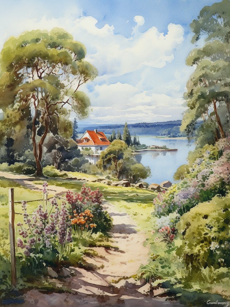 Rosendals Trdgrd Sweden Watercolour 