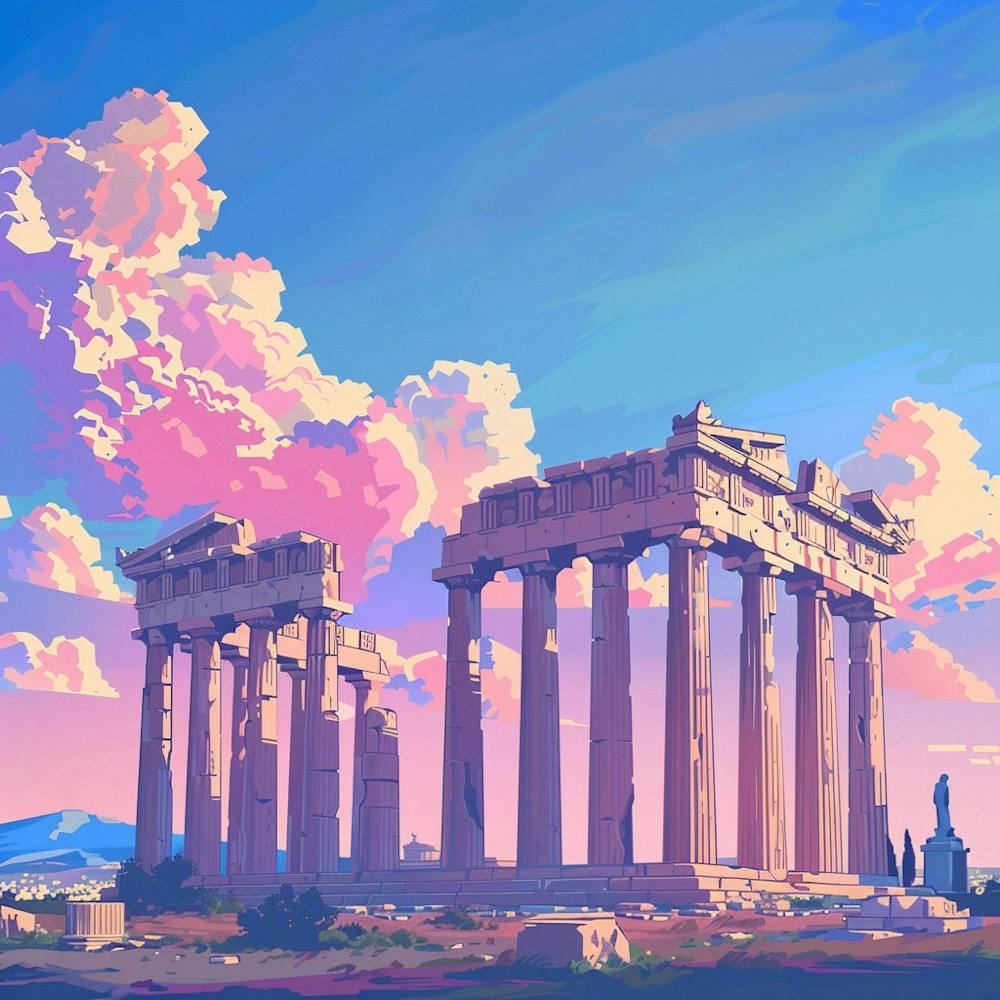 A Temple Of Olympian Zeus In Athens Lofi Illustr 1720008886 2