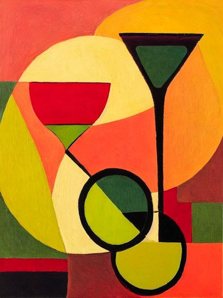 Sidecar Paul Klee Inspired Abstract Cocktail Poster