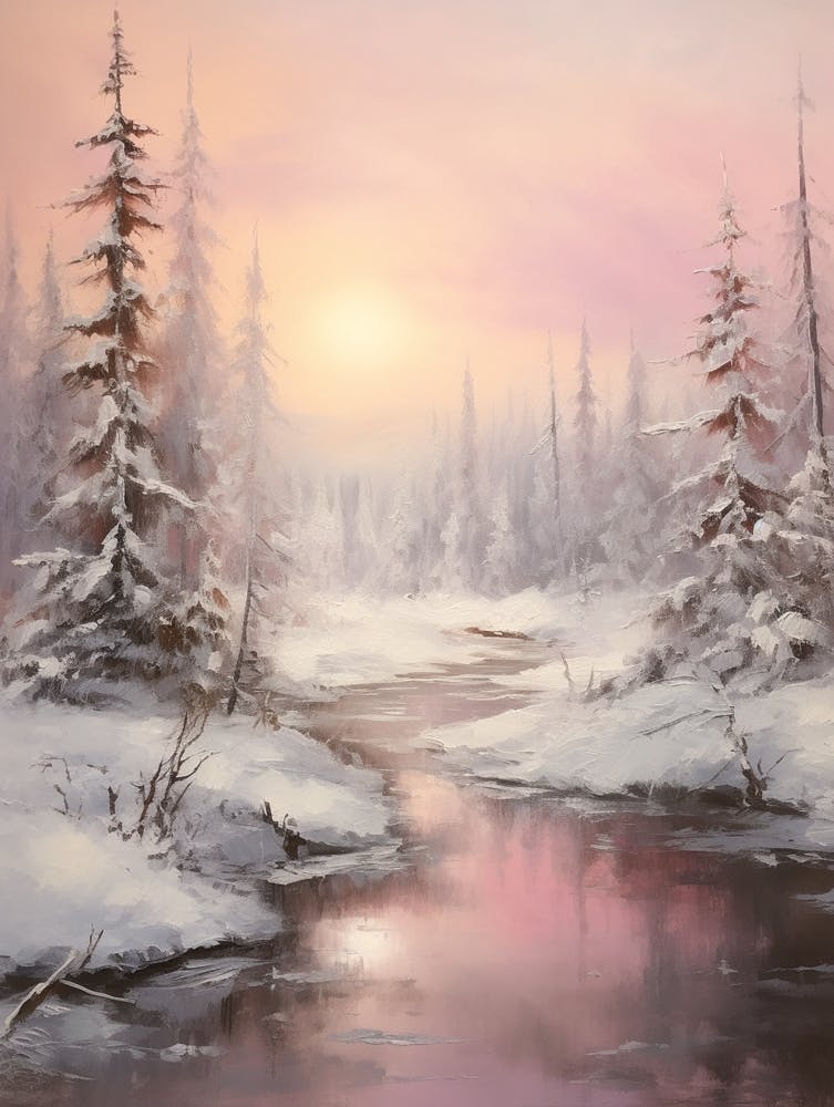 Dreamy Winter Painting Lapland Finland 2