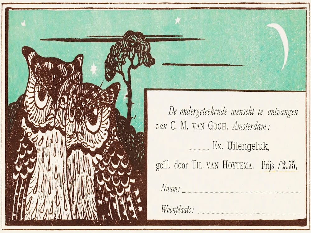 Order Card For Uilegeluk (1895), Theo Van Hoytema