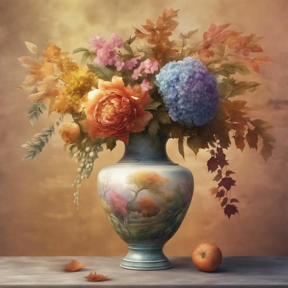 Autumn Flowers In A Vase