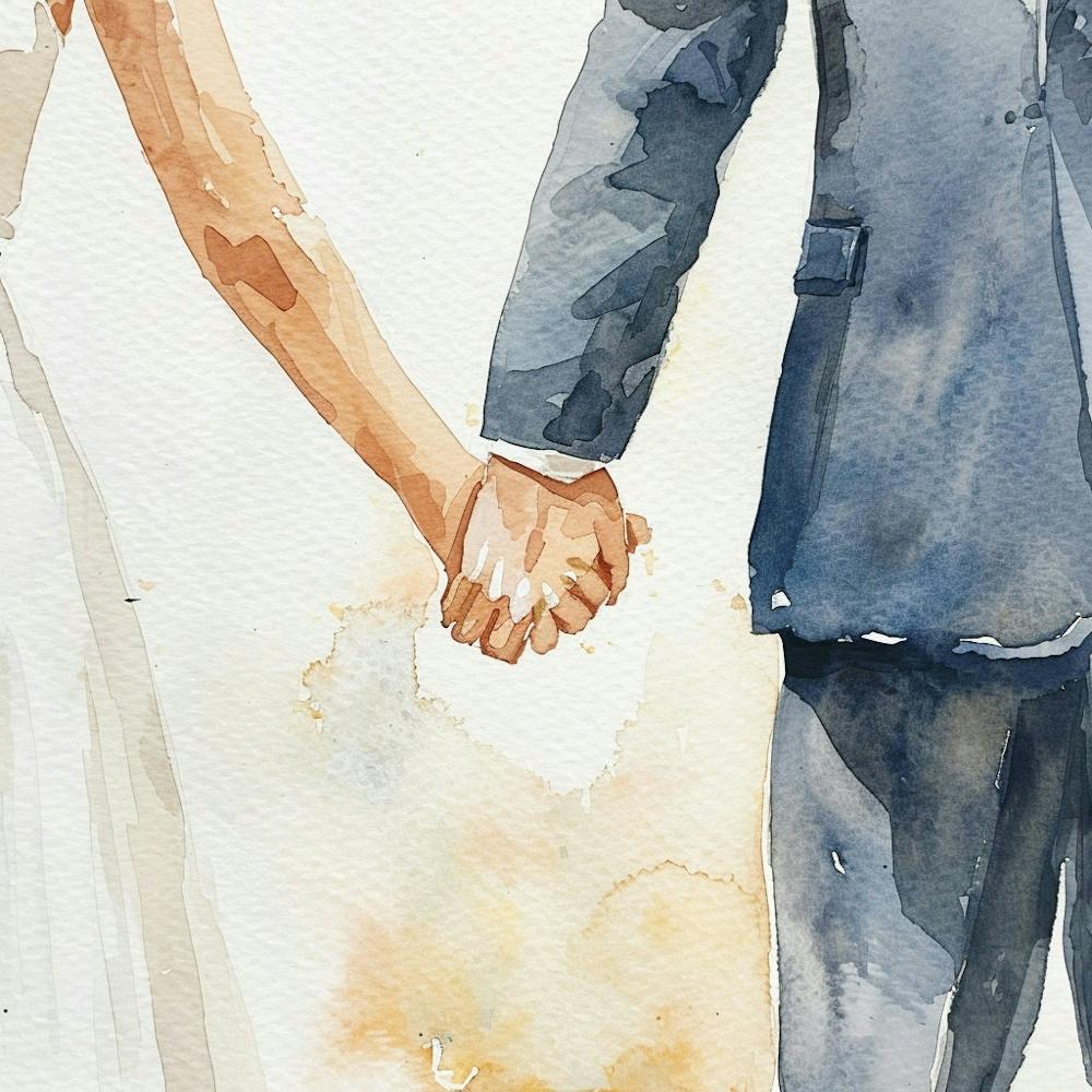 Watercolor Bride And Groom Holding Hands 1718370331 4