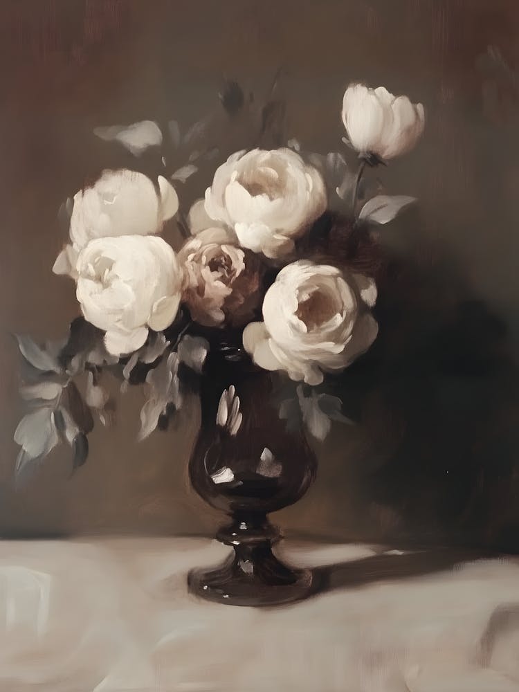 Vintage Flower Roses In A Vase 4