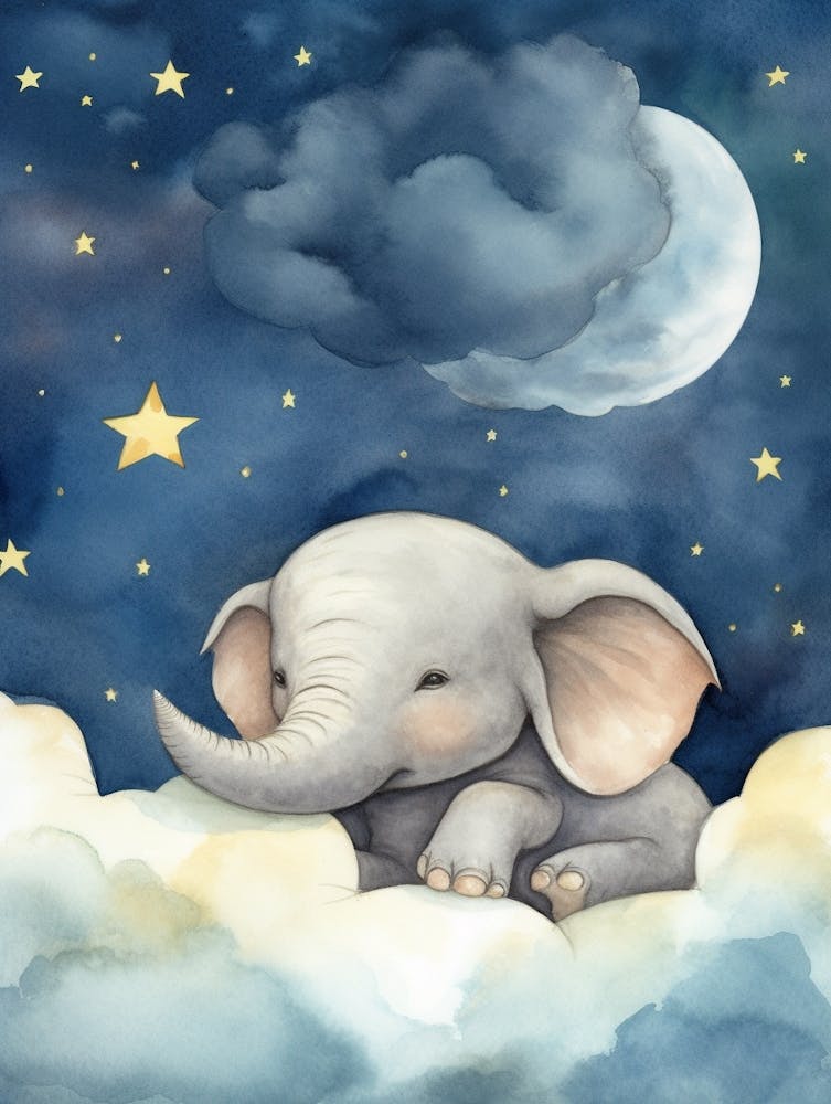 Baby Elephant 3 Sleeping In The Clouds