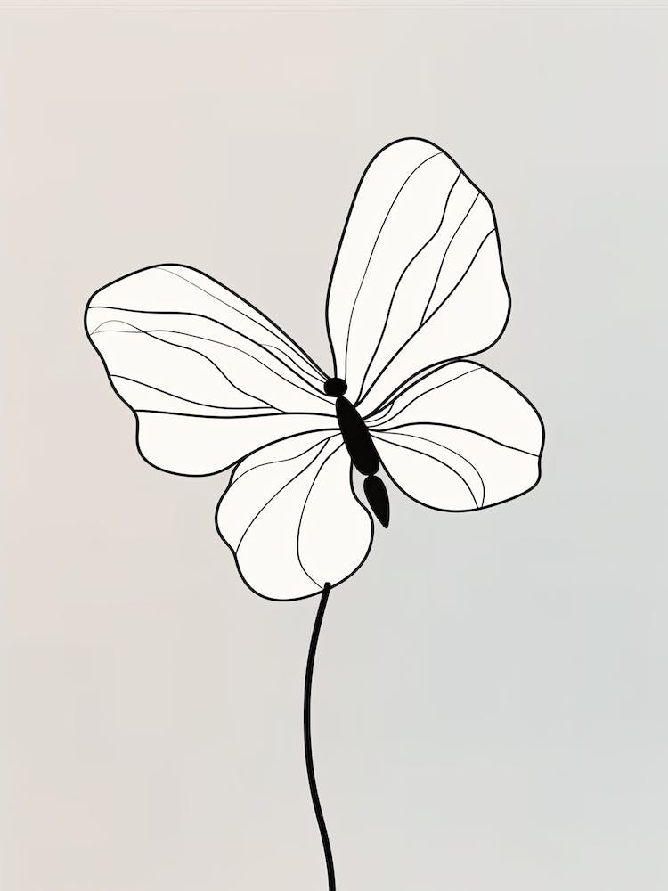 Butterfly Line Art Abstract 3