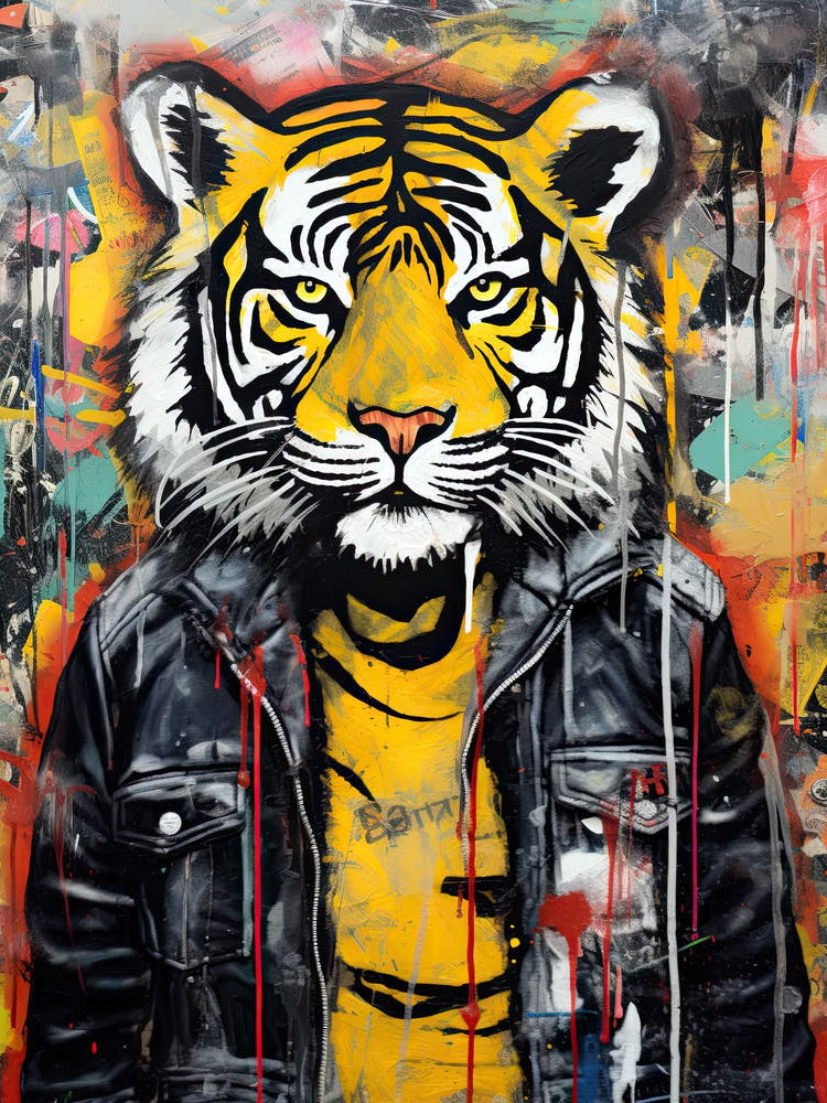 Tiger in a leather jacket