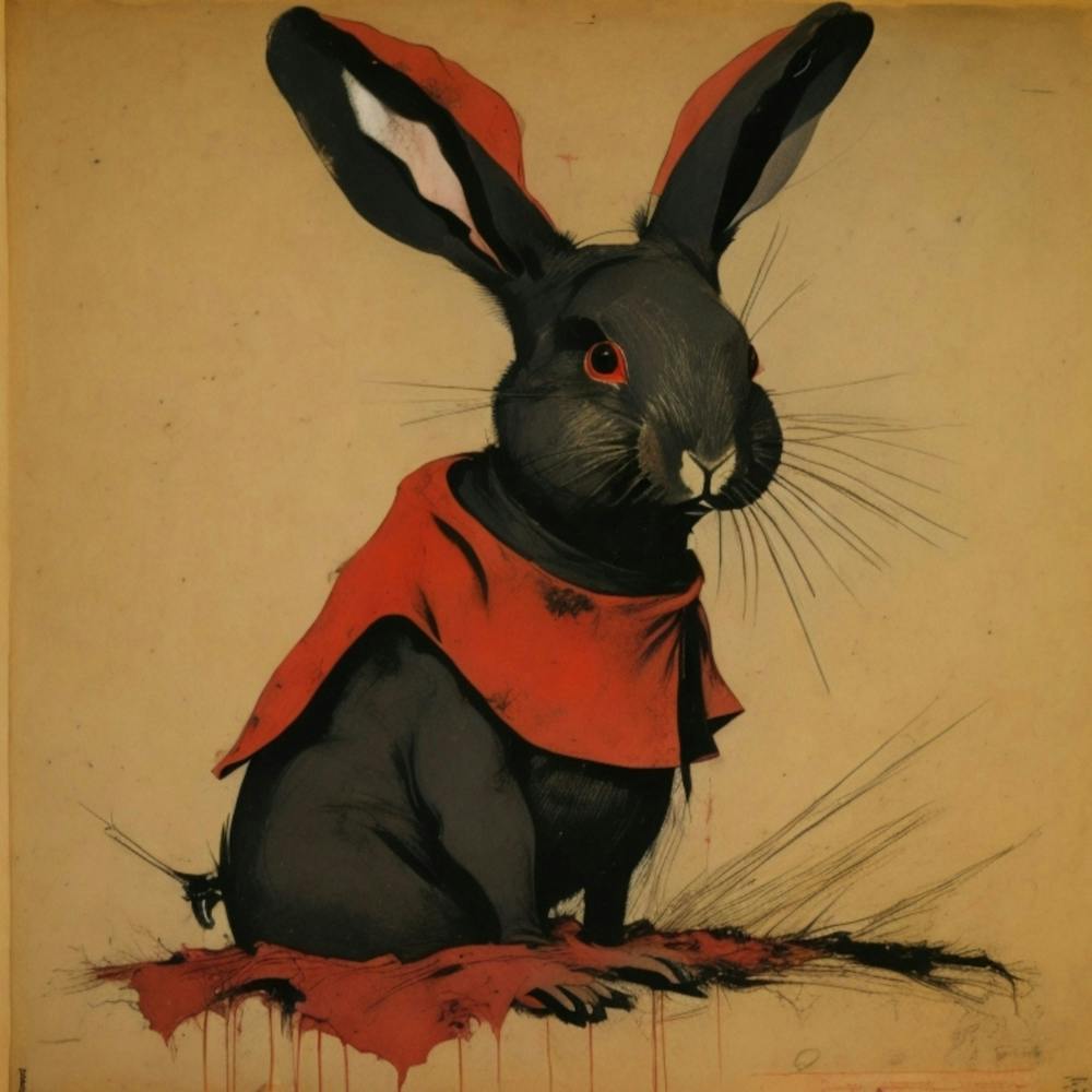 Black rabbit Art print 