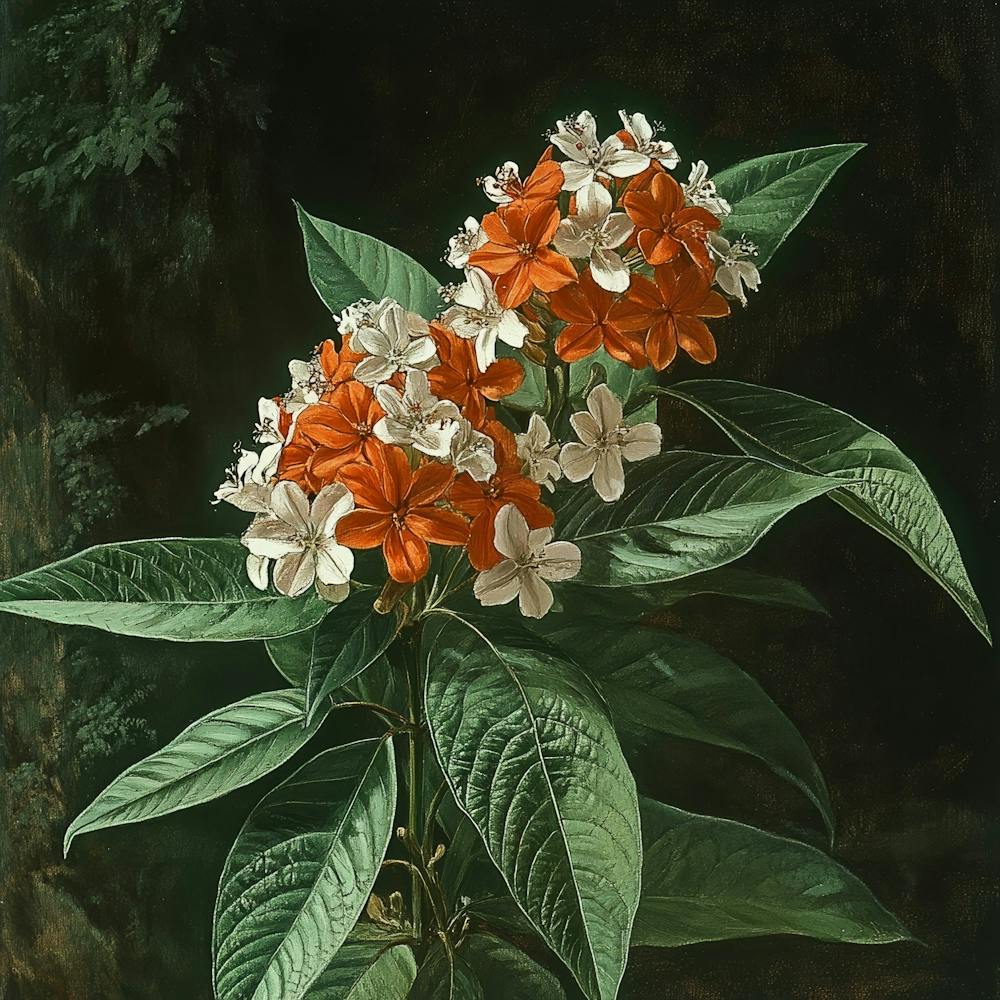 Orange Flowers In A Tree Art