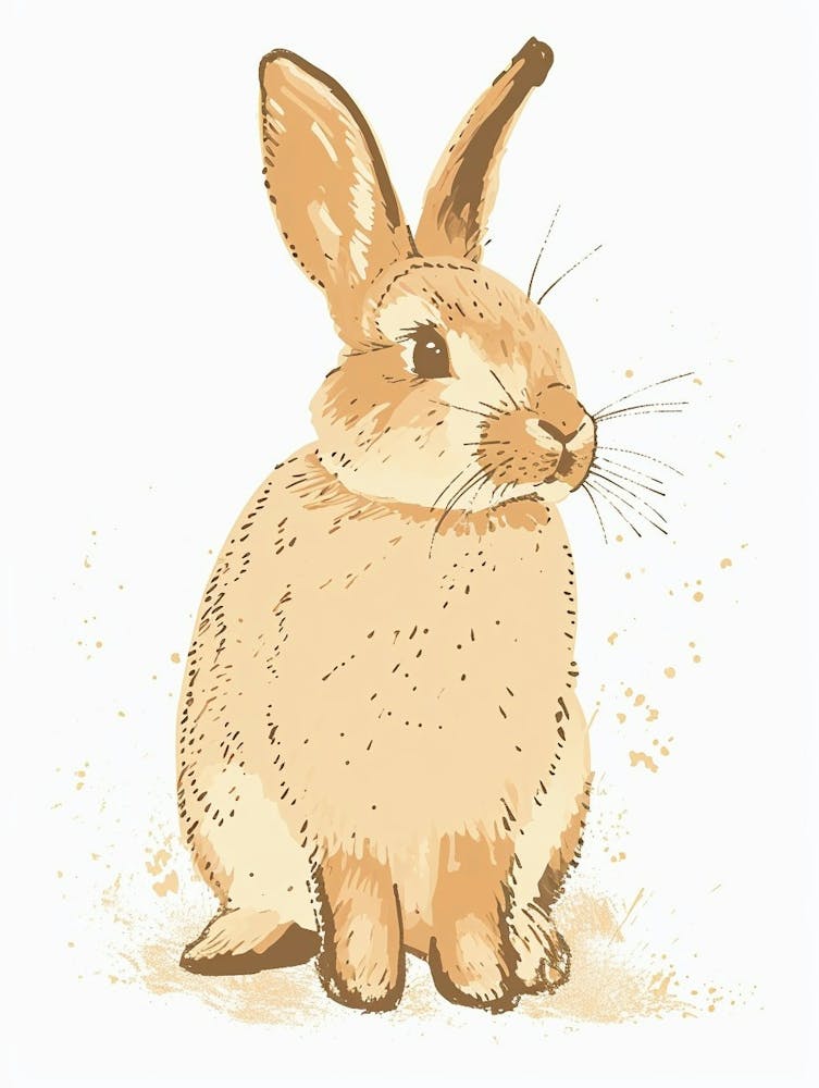 Hellbraune Kaninchen-Kinderzimmer-Illustration 3