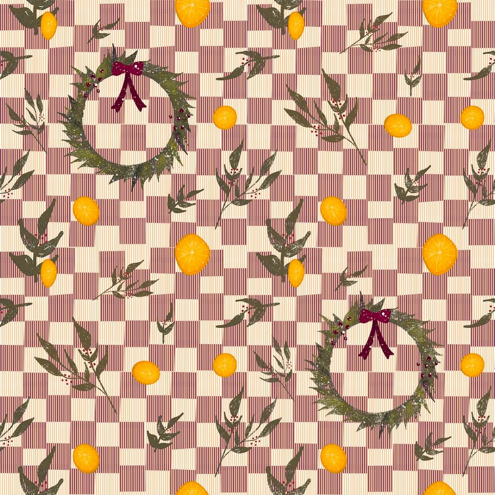 Checkered Pattern With Oranges