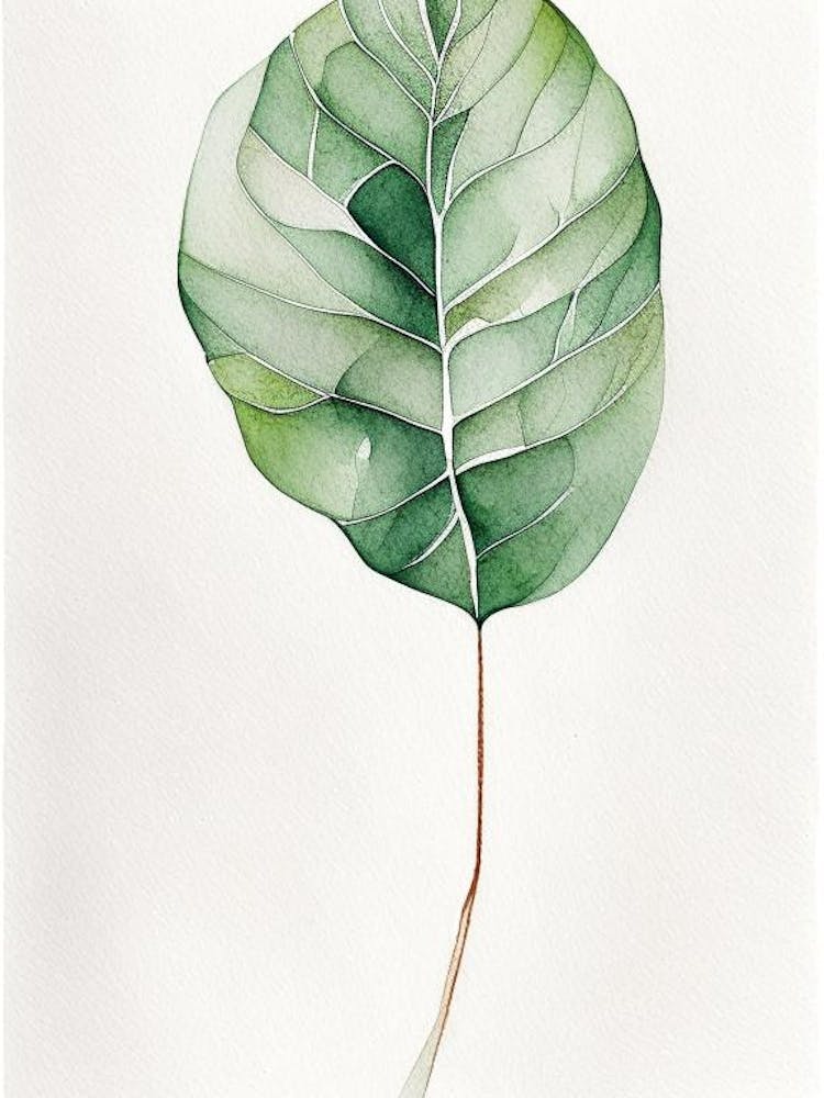 Wild Yam Leaf Minimalist Watercolour 3