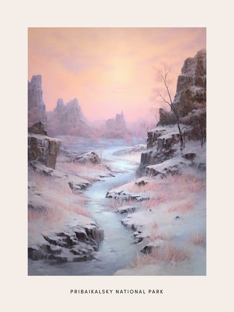 Dreamy Winter National Park Poster  Pribaikalsky National Park Russia 2