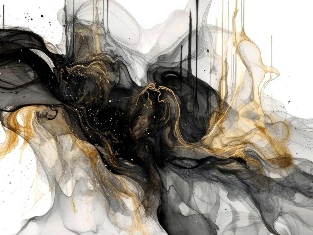 Elegant Black Gold Marble Abstract 3