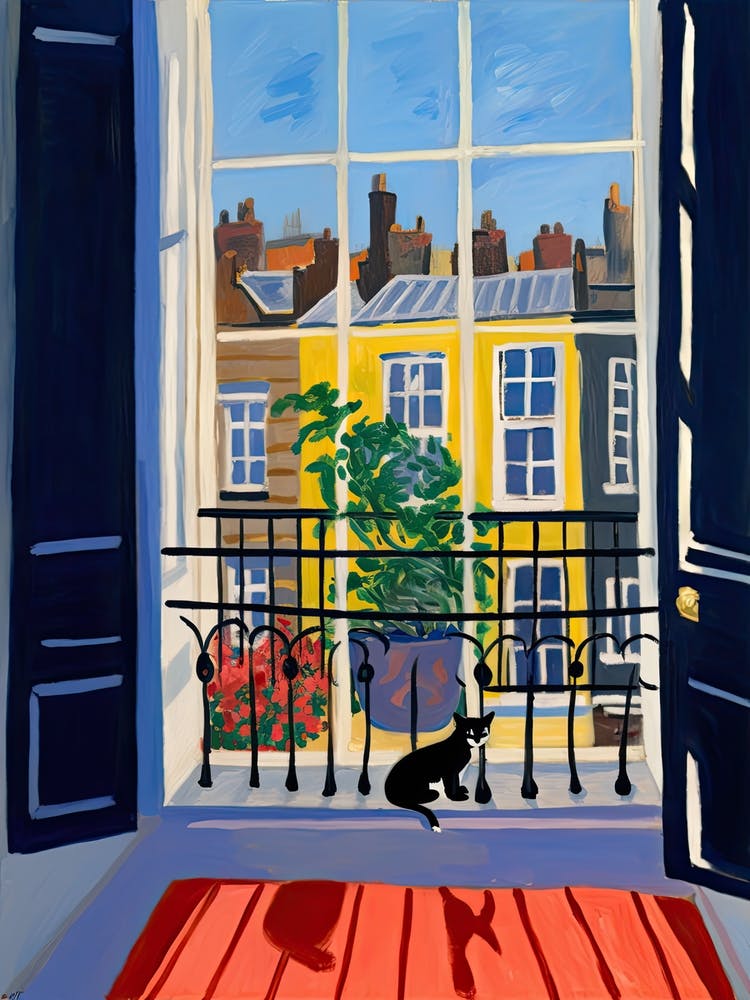 Open Window With Cat Matisse Style London 1