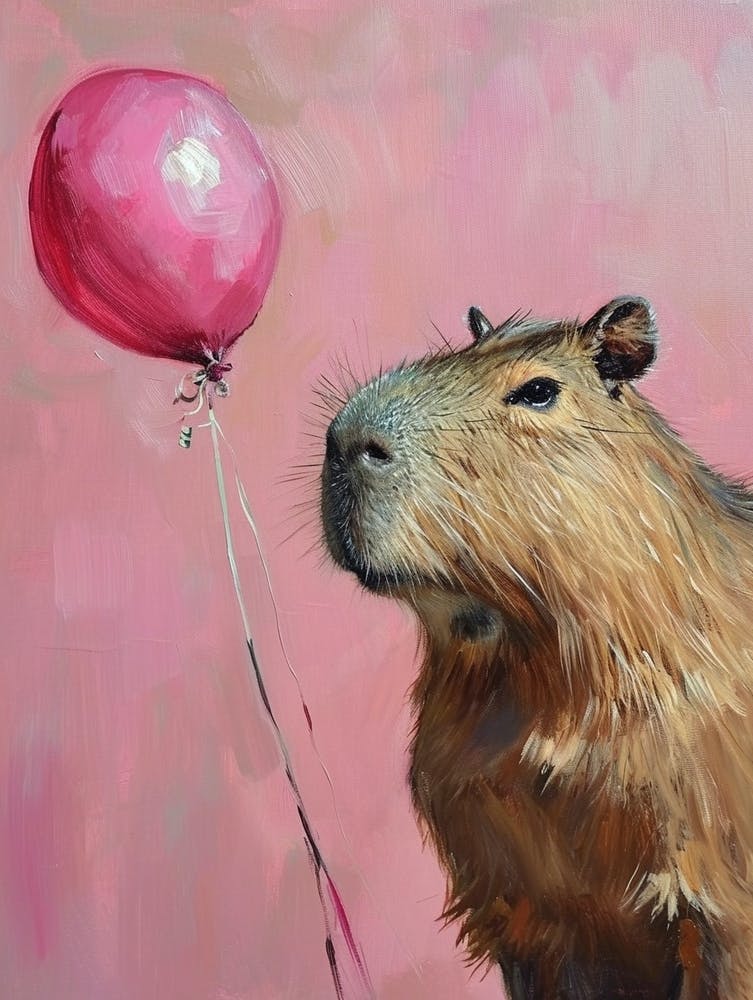 Cute Capybara 1 With Balloon