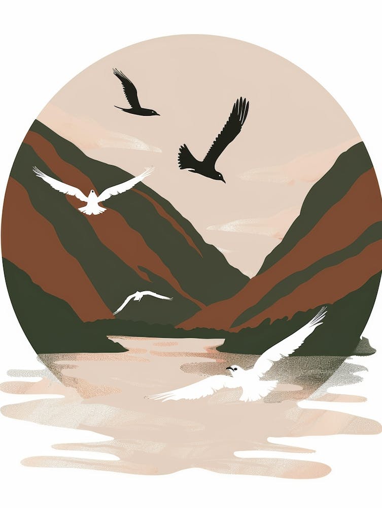 Seagulls Flying Over Water