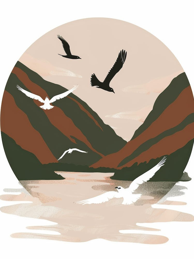 Seagulls Flying Over Water