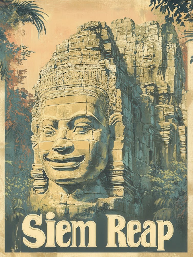 Aihrgdesign A Classic 1960s Travel Poster For Siem Reap Showc Fadbca66 42f0 4f1e B60c Df30de3c24eb 3