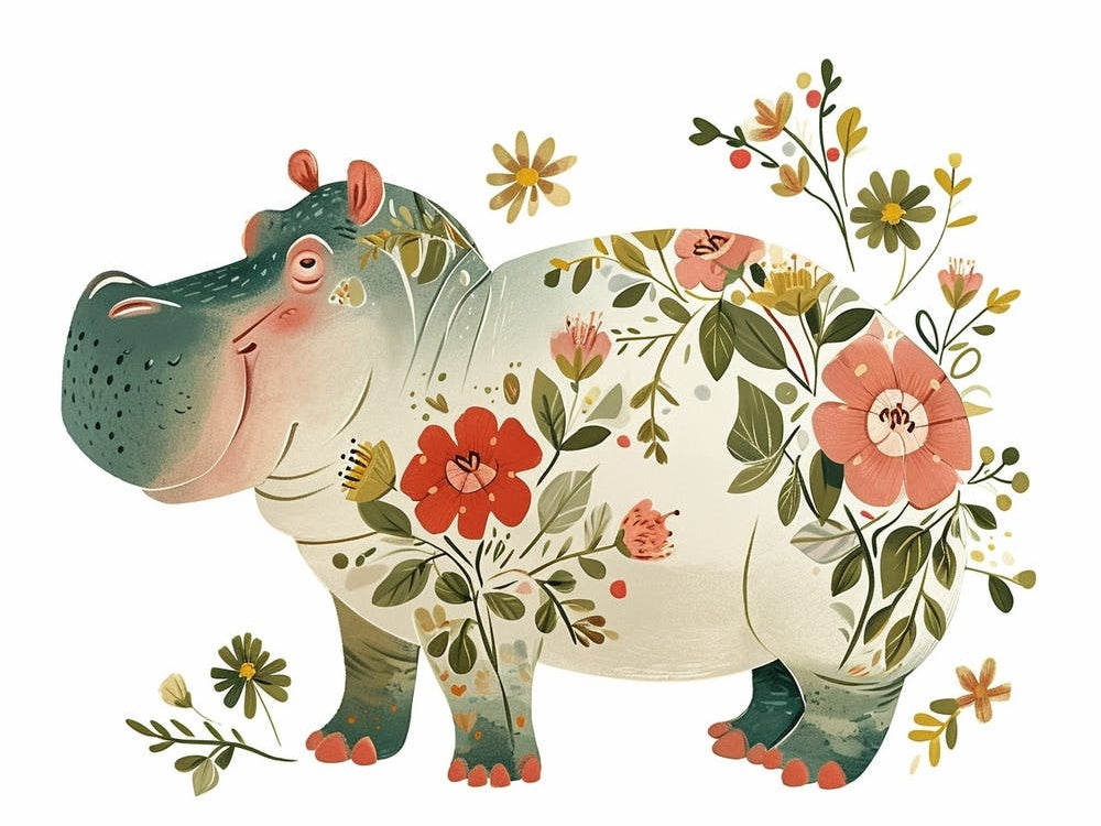 Little Floral Hippopotamus 3