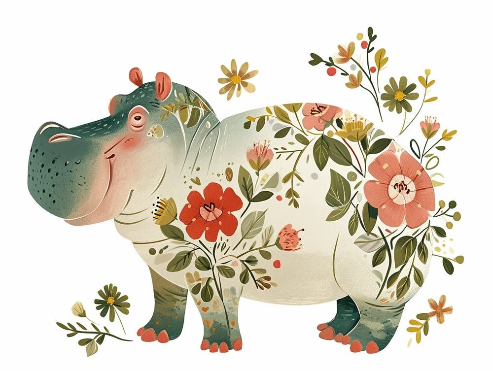 Little Floral Hippopotamus 3