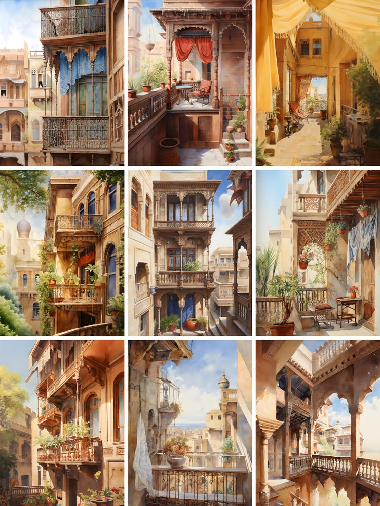 Serenity in Sunlight: Mediterranean Balconies