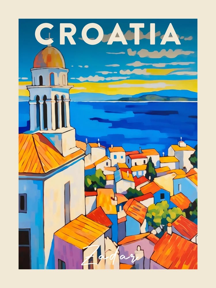 Zadar Croatia 1 Fauvist Painting Travel Poster