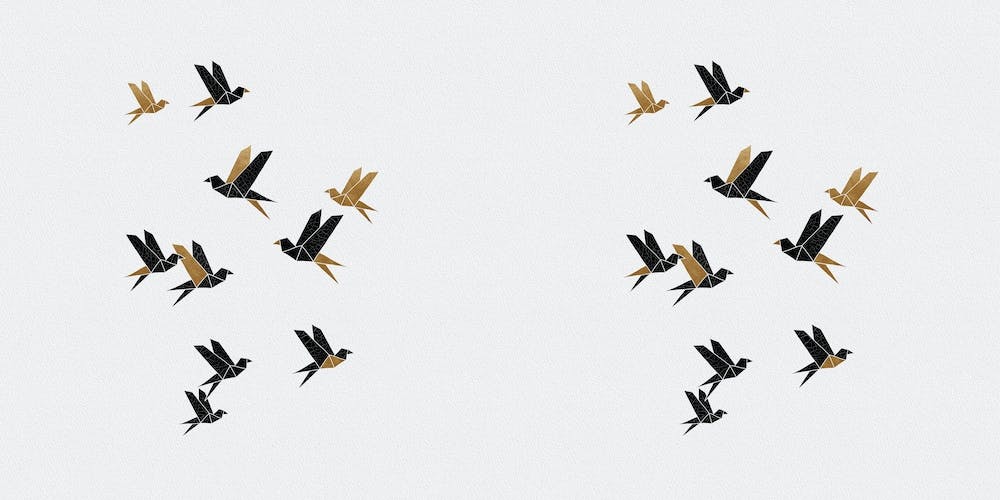 Origami Birds Collage I