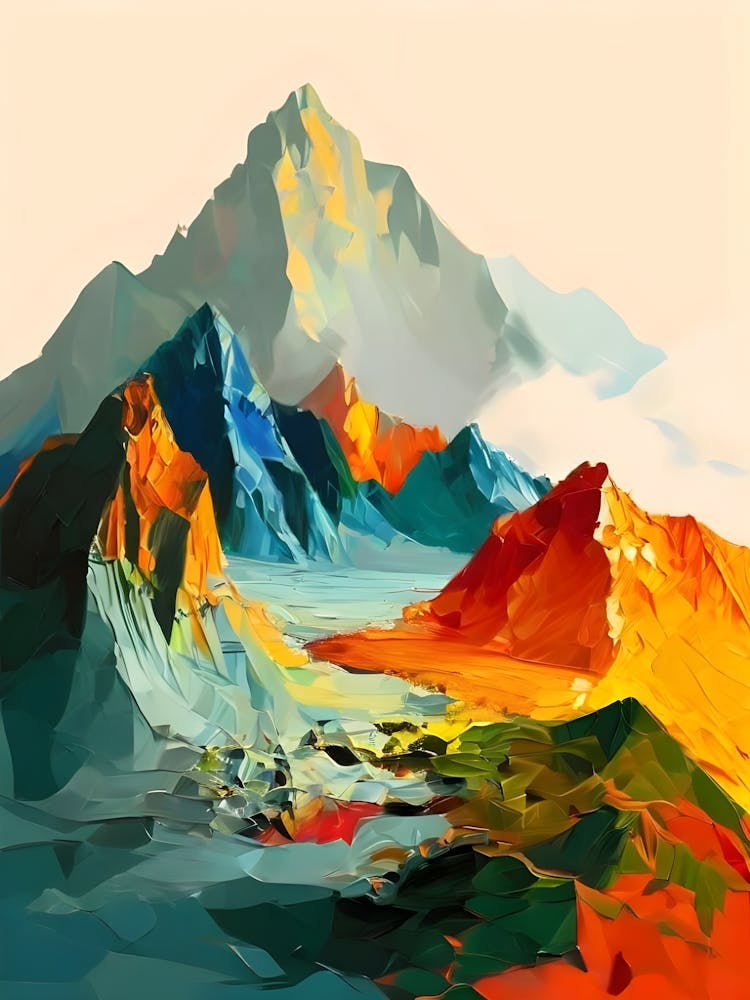 Abstract Mountain Landscape Painting 1