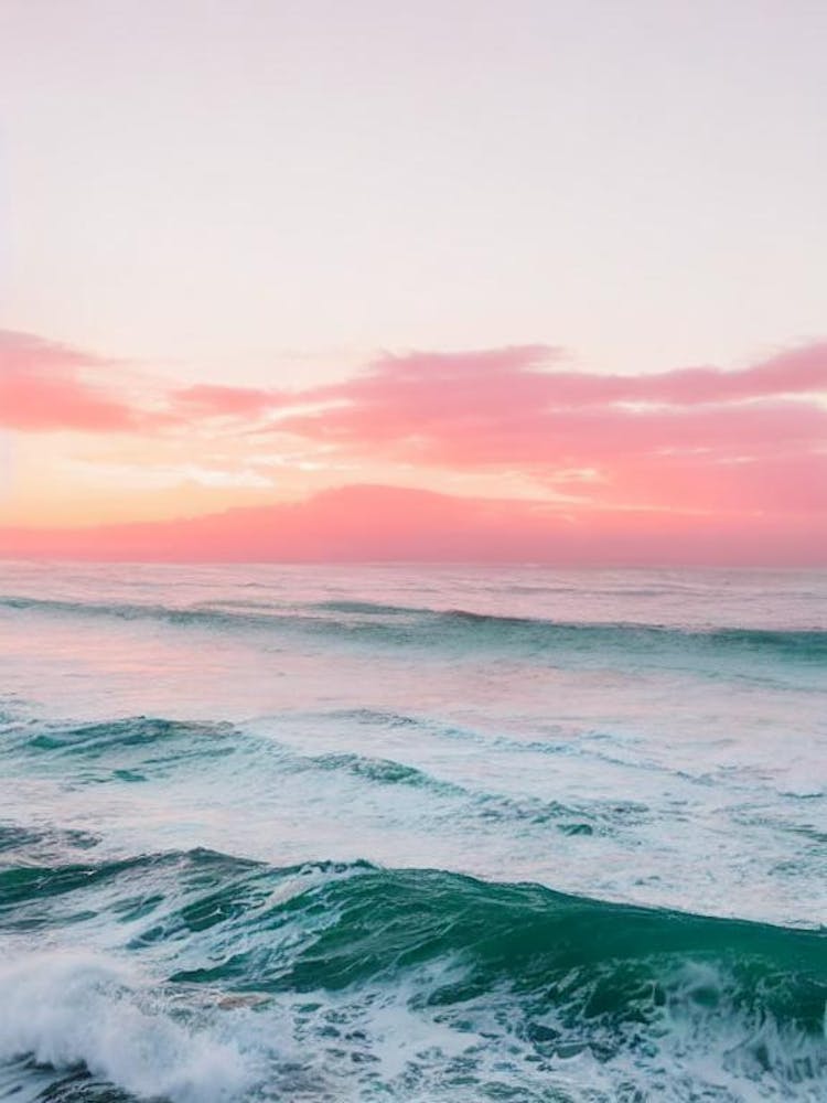 Burleigh Heads Beach, Australia Pink Photography 1