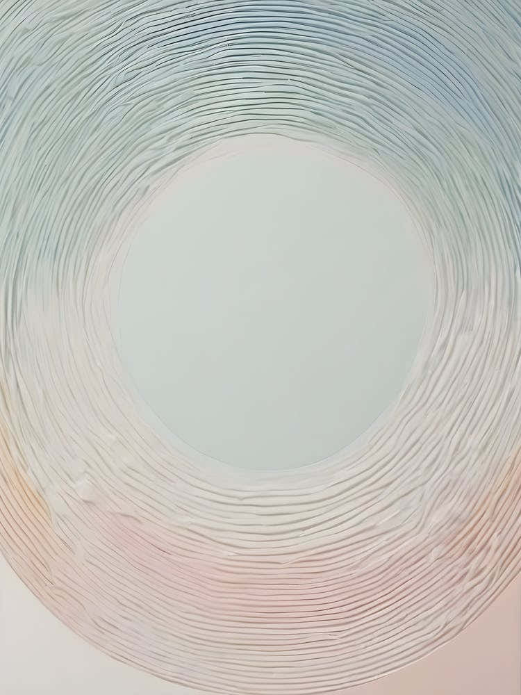Moonrise - True Minimalist Calming Tranquil Pastel Colors of Pink, Grey And Neutral Tones Abstract Painting for a Peaceful New Home or Room Decor Circles Clean Lines Boho Chic Pale Retro Luxe Famous Peace Serenity