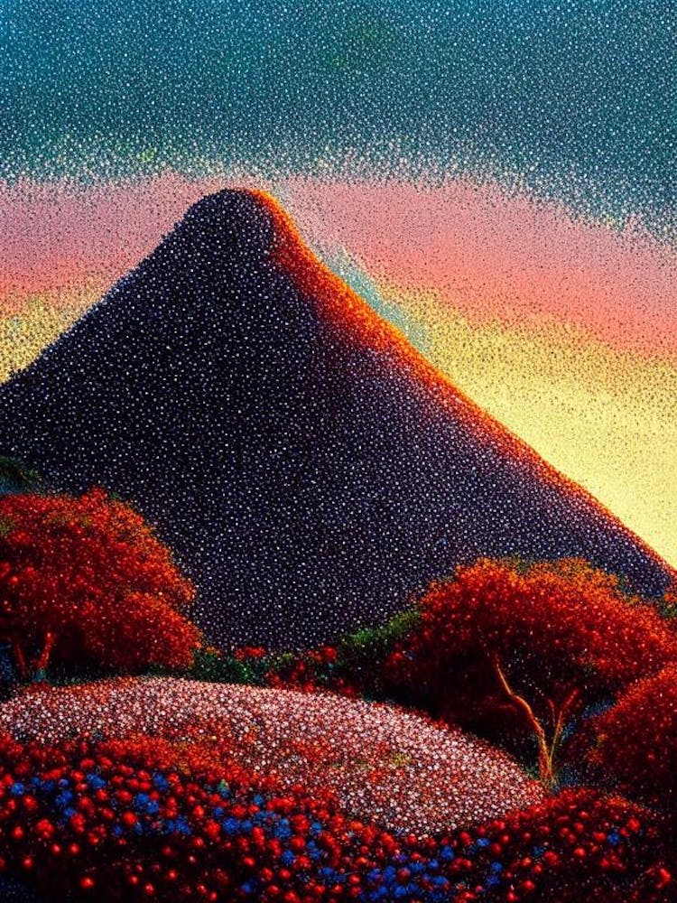 Hawaii Volcanoes National Park United States Of America Pointillism