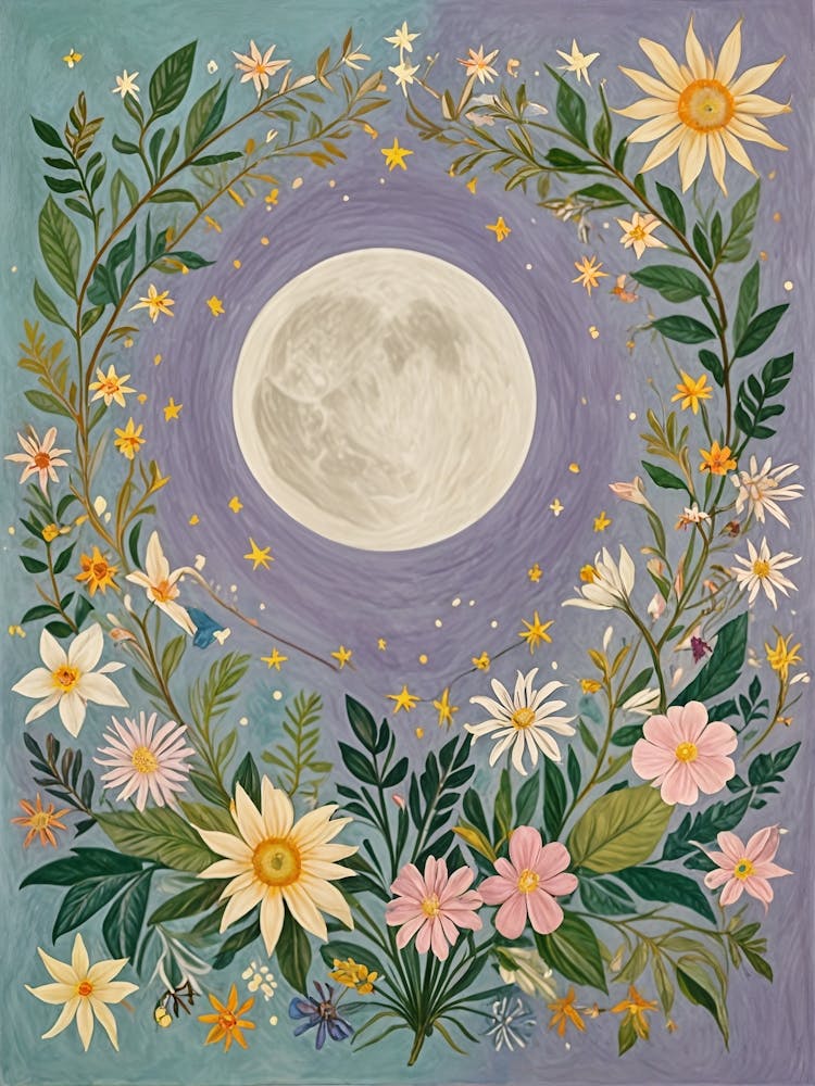 Lilac Floral Moon no1