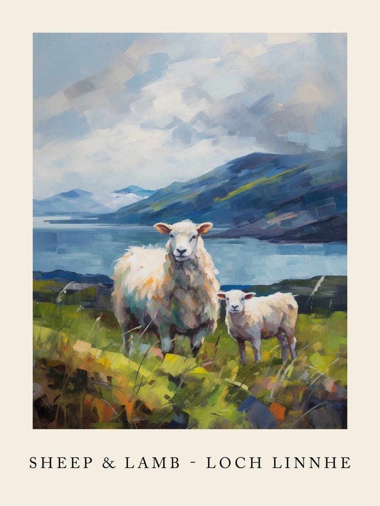 Sheep & Lamb By The Loch Linnhe 4