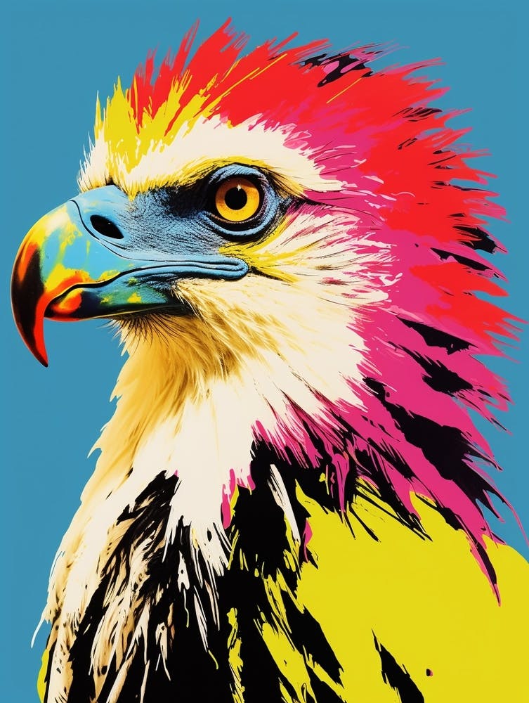 Andy Warhol Style Bird Crested Caracara 2