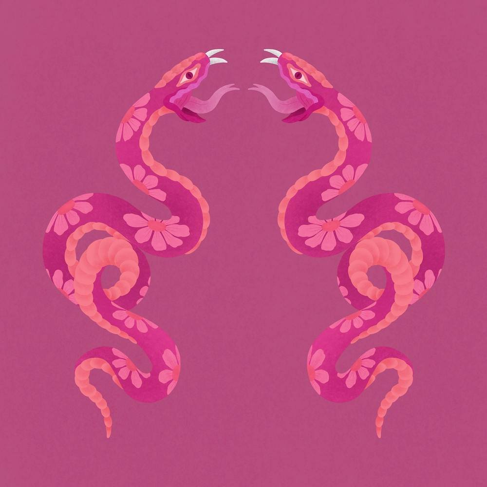 Double pink floral snakes