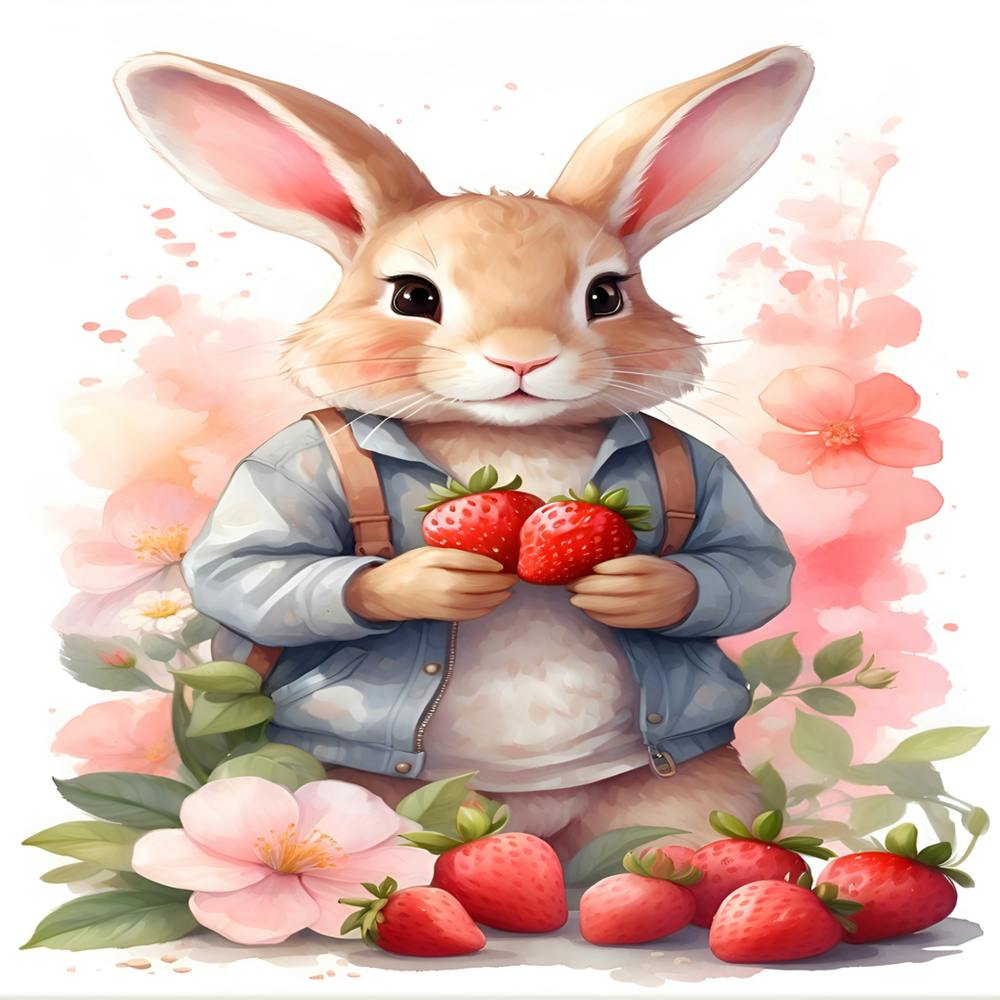 Bunny With Strawberries