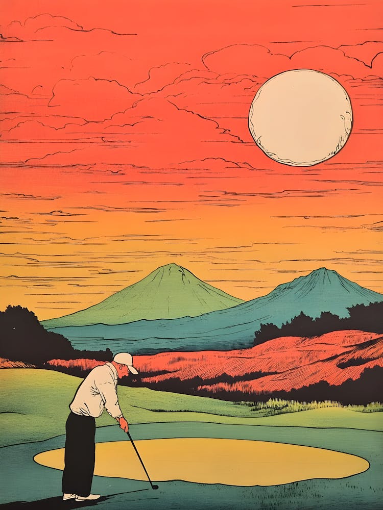 'Golf At Sunset'