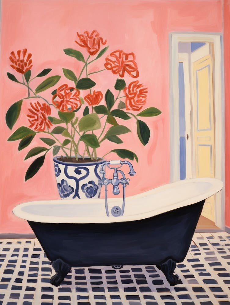 A Bathtube Full Of Carnation In A Bathroom 3